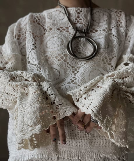 【RE;CIRCLE】 RE Crochet Patchwork L/S Top⑨/20220317-015