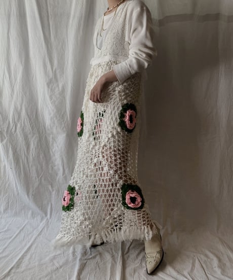 【RE;CIRCLE】 Remake Granny Knit N/S One-piece②/210331-012