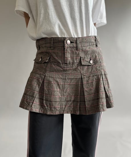 【USED】 Check Patterned Mini Skirt /240803-028