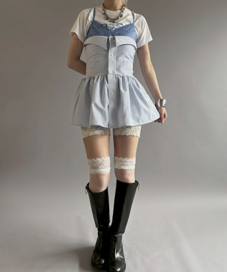 【RE;CIRCLE】  RE Stripe Shirt Mini One-Piece / 260611-003