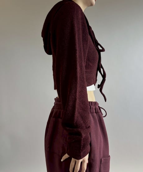 【RE;CIRCLE】 RE Hooded Acrylic Short Cardigan / 260205-011