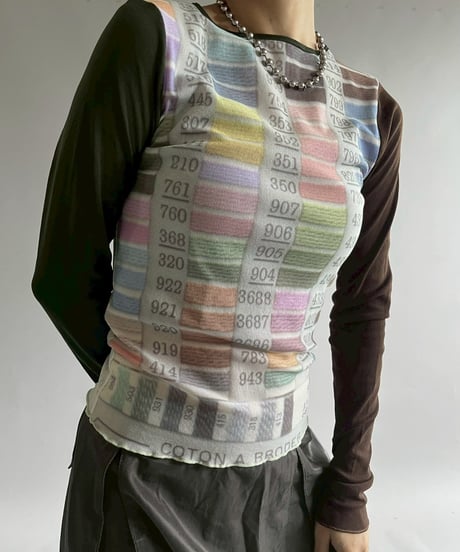 【USED】 Cop.Copine Color Swatch Sheer Top  /251014-044