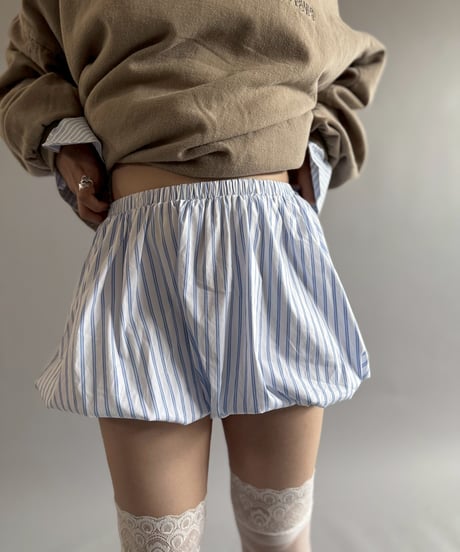 【USED】 Stripe balloon Skirt / 250920-007