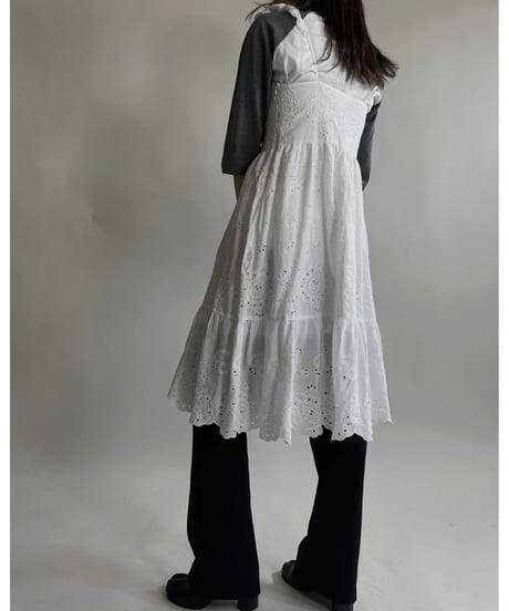 【USED】 White Cotton Camisole One-piece / 220423-048