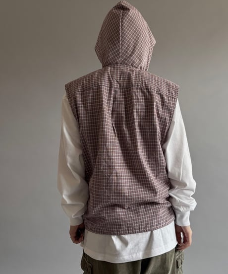 【RE;CIRCLE】 Stencil N/S Hooded Check Shirt  /  250911-002