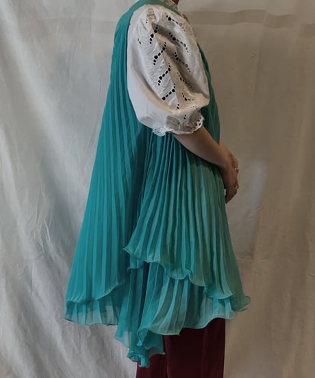 【USED】Poly No Sleeve Pleats Dress/210217-054