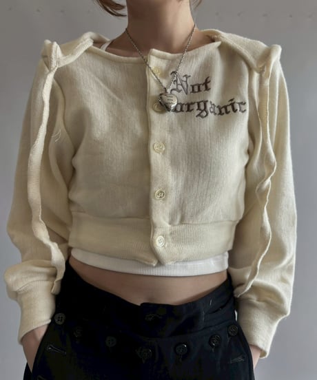 【RE;CIRCLE】 RE Hooded Acrylic Short Cardigan / 251016-006