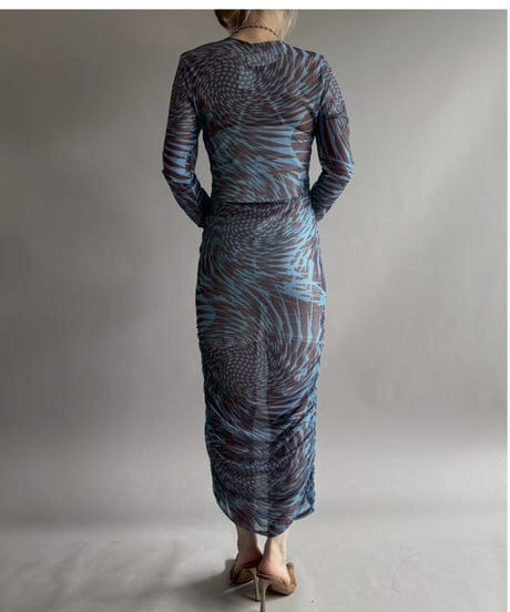 【USED】 Star Pattern Sheer Long One-Piece/ 260418-030