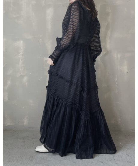 【USED】  See-through Lace L/S One-piece/220220-001