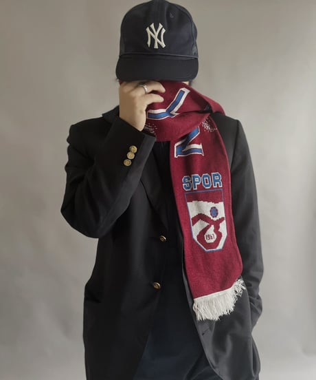 【USED】 Knit Soccer Muffler Red × Blue / 230206-023