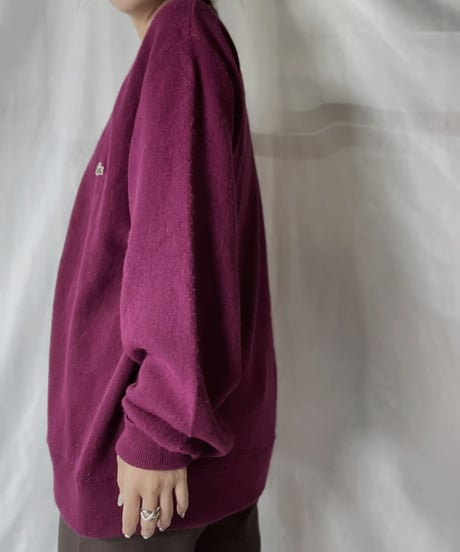 【USED】   LACOSTE Knit Cardigan④/210930-031