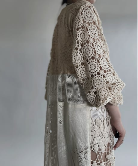 【RE;CIRCLE】 RE Crochet Lace Patchwork One-piece / 220526-012