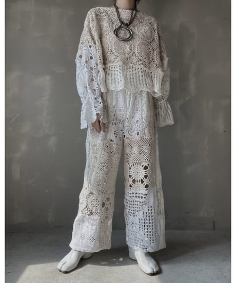 【RE;CIRCLE】 RE Crochet Patchwork L/S Top⑥/20220317-011