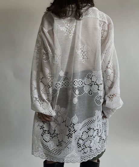 【RE;CIRCLE】 RE Crochet Lace Big Shirt / 220427-006