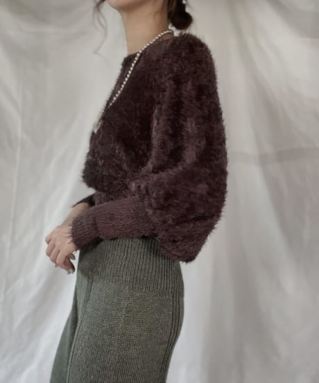 【USED】    Shaggy Knit Top/211216-022