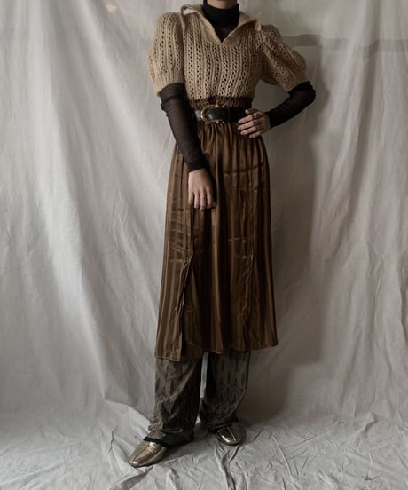 【USED】Poly Long Skirt/210217-050