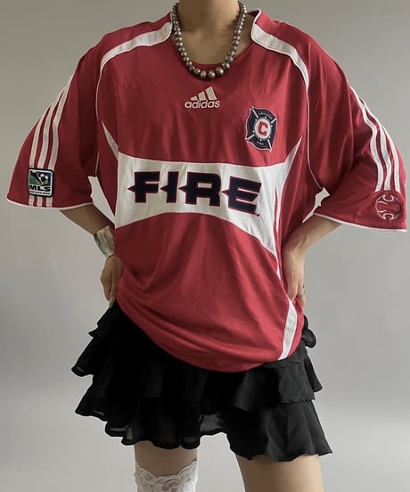 【USED】 adidas CHICAGO FIRE Soccer Shirt /240706-014