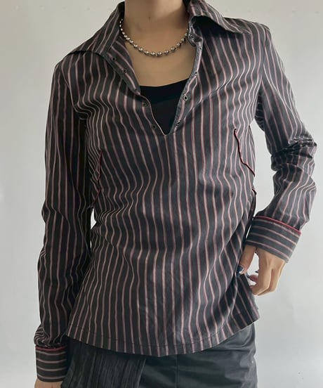 【USED】 Cop.Copine Stripe Shirt /251014-017