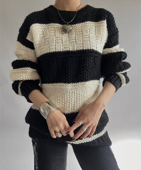 【USED】 PRINCE BERNAD Border Knit Top/241207-013