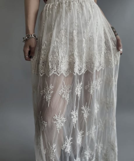 【USED】 Sheer Lace Skirt / 230624-026