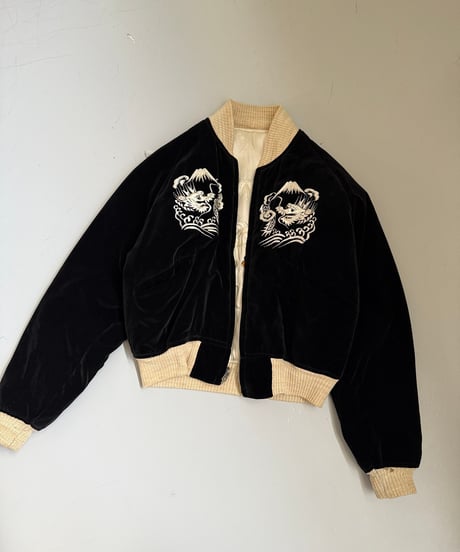 【USED】 50's Vintage Souvenir Jacket Reversible 別珍 TTS Zipper /250104-014