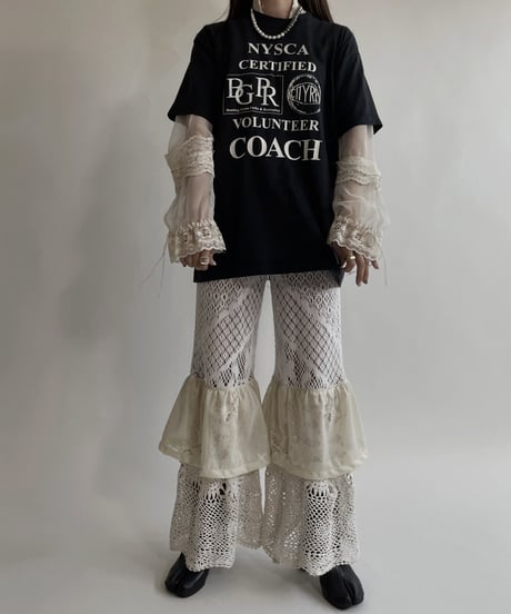 【RE;CIRCLE】 RE Crochet Lace Tiered Pants / 220427-045
