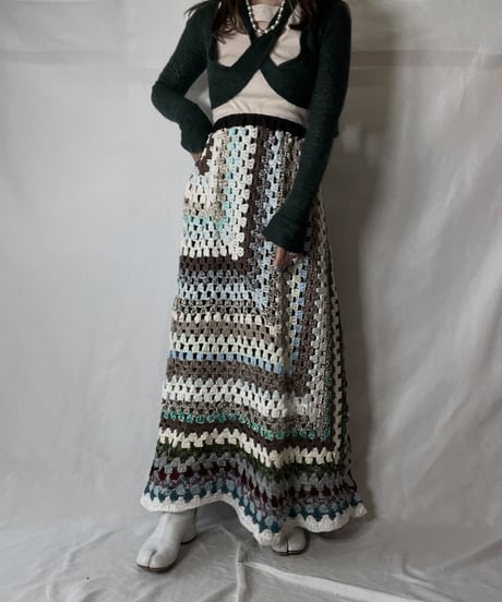 【RE;CIRCLE】 RE Granny Knit Long Skirt③/211014-023