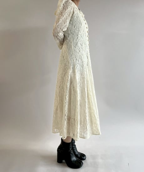 【USED】 Lace Pattern Long One-Piece /250621-024