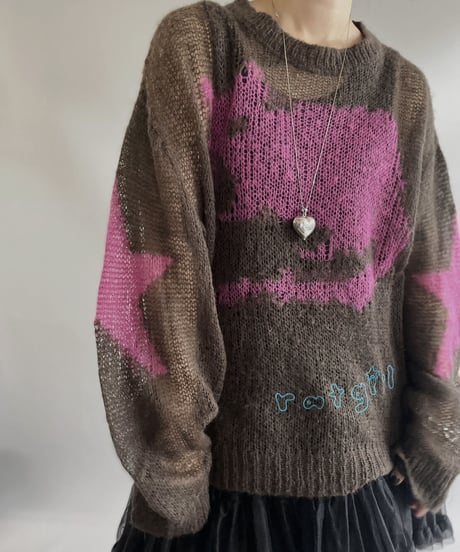 【USED】 MARC JACOBS Star Patterned Mesh Knit Top / 231028-021