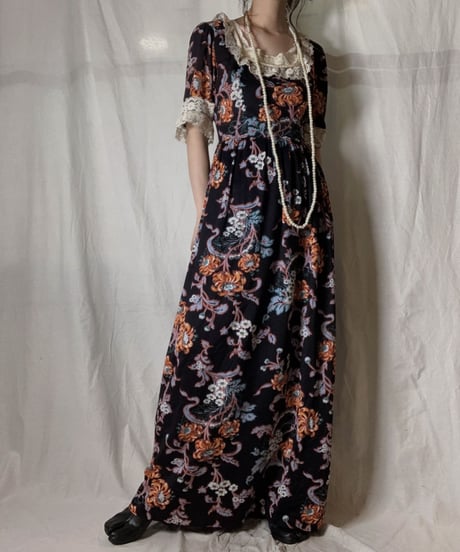【USED】 EURO Poly Flower Patterned S/S Dress/210714-035