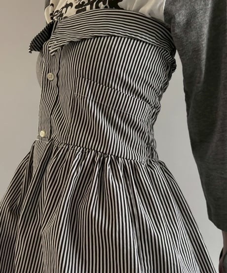 【RE;CIRCLE】  RE Stripe Shirt Mini One-Piece / 260611-010
