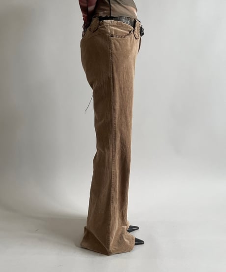 【USED】 Flower Embroidery Corduroy Flare Pants  /250301-016