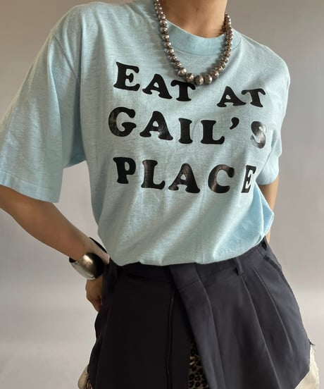 【USED】70~80's Flock Print T-Shirt /240824-050