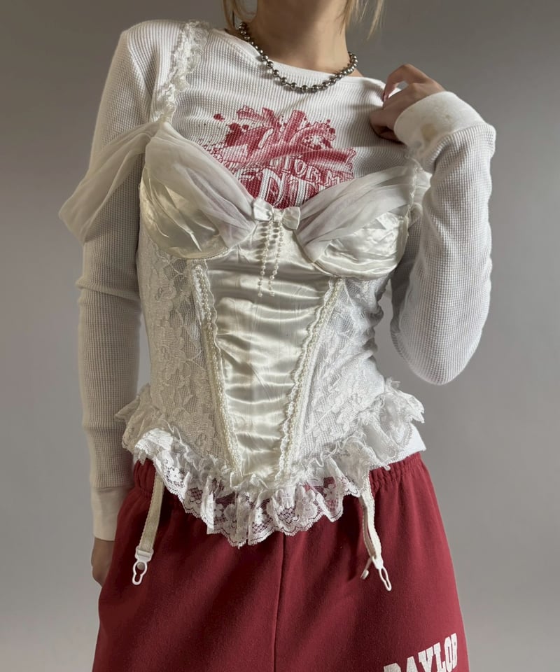 USED】 Made in USA Lace Pattern Camisole Top/ 2