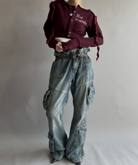 【RE;CIRCLE】 RE Hooded Acrylic Short Cardigan / 251016-001