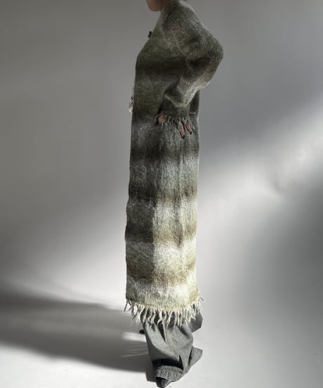 【USED】 Mohair Knit Gown Coat /250104-042