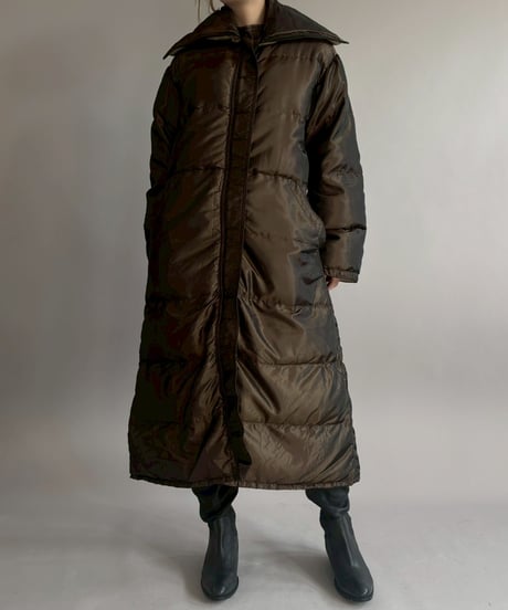 【USED】 Made in USA BILL BLASS Double Zip up Down Long Coat / 260131-004