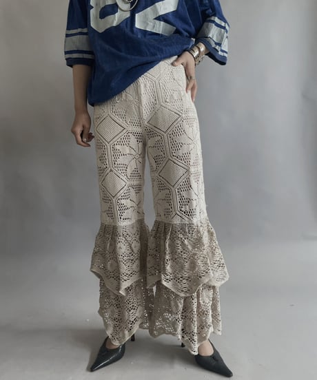 【RE;CIRCLE】 RE Crochet Tiered Pants / 230504-007