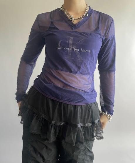 【USED】 Calvin Klein Jeans Sheer Top /241006-008