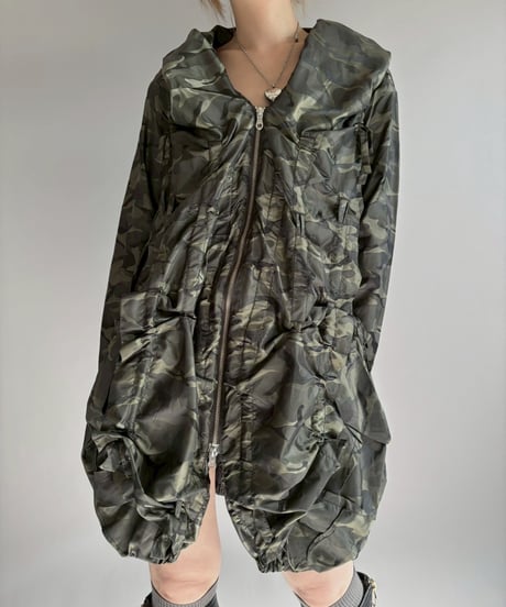 【USED】 MARITHE FRANCOIS GIRBAUD Camouflage Nylon Design Coat / 251227-017