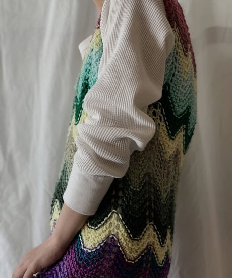 【RE;CIRCLE】 Remake Granny Knit N/S One-piece③/210331-013