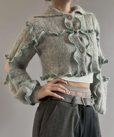 【RE;CIRCLE】 RE Mellow Mohair Knit Cardigan + Tie/ 251127-007