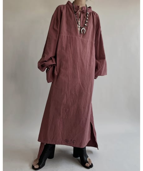 【RE;CIRCLE】RE Dyed French Mattress Cover One-piece -Santa Fe Pink- / 220512-011