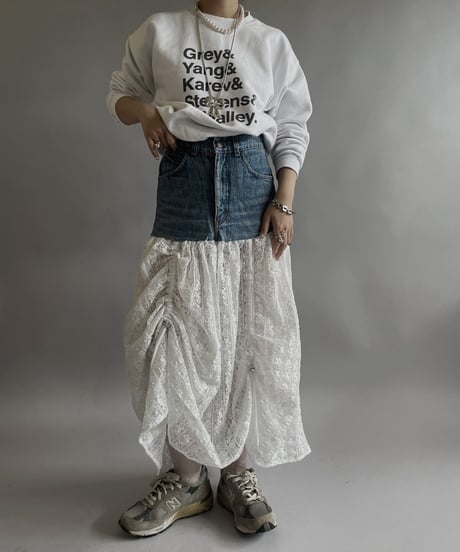 【RE;CIRCLE】 RE Denim Lace Switching Skirt / 240509-013