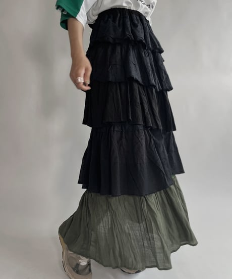 【RE;CIRCLE】 RE Tiered skirt / 220723-011