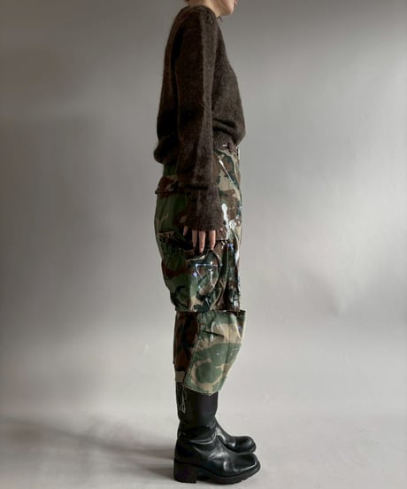 【USED】 Military Camouflage Cut Off Paint Pants /260117-018