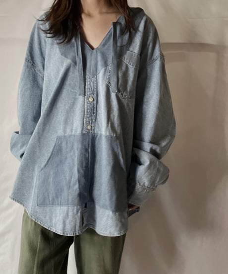 【RE;CIRCLE】 Remake Denim Mexican Parker④/210906-015