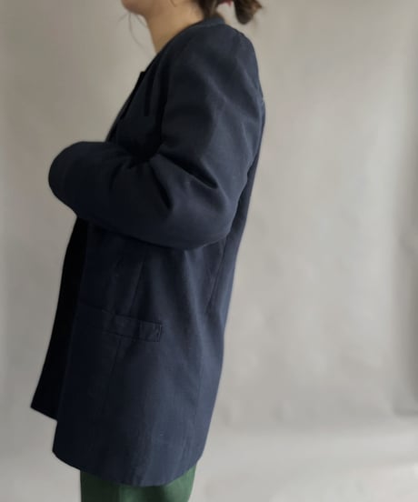 【USED】 Poly + Viscose Blazer Navy / 230128-012