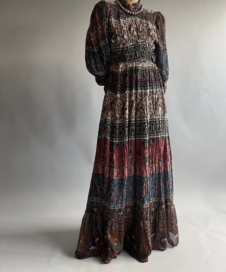 【RE;CIRCLE】 RE Indian Cotton Balloon Sleeved One-piece / 240912-004