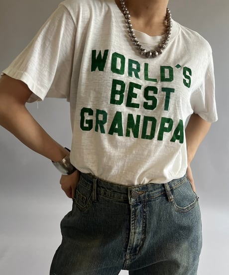 【USED】70~80's WORLD7S BEST GRANDPA T-Shirt /240824-040